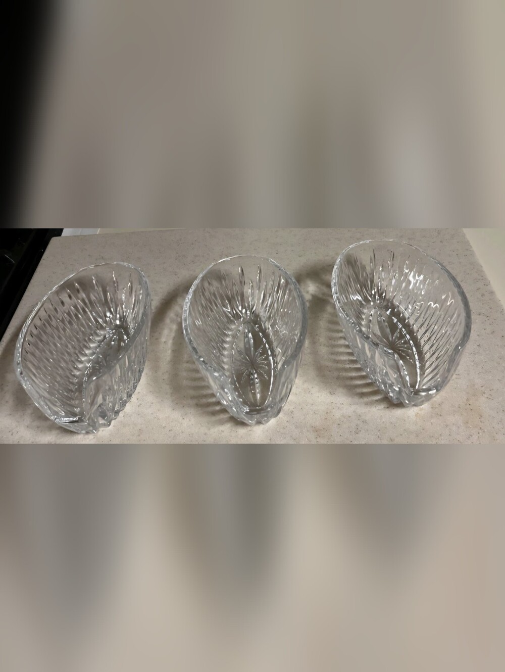 Vintage Princess House Royal Highlights Crystal Utensil Holders set of 3
